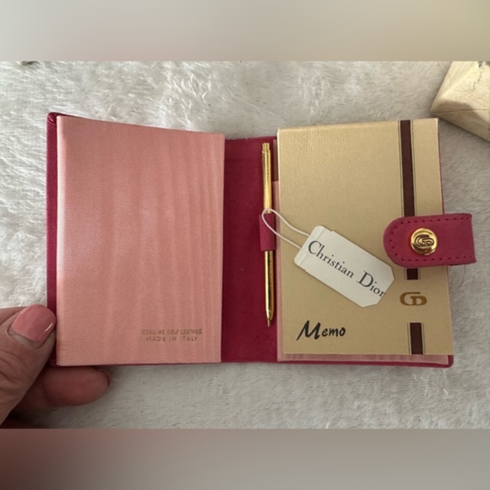 Vintage Christian Dior Pink and Gold Memo Pad